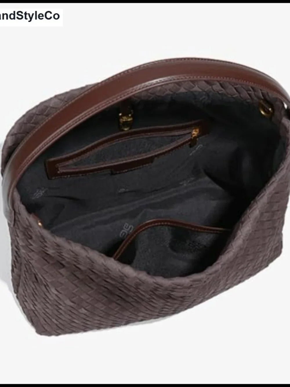 Woven Faux Suede Slouchy Hobo Bag with Detachable Strap and Buckle Closure for